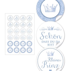 Geschenkaufkleber für ihren Kindergeburtstag 24 Sticker für Geschenke auch zur Geburt, Taufe Motiv: Krone
