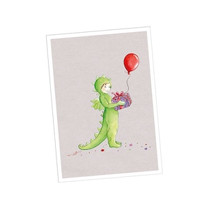 Postkarte als Einladungskarte Grußkarte Glückwunschkarte Motiv: Drache