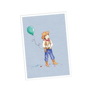 Postkarte als Einladungskarte Grußkarte Glückwunschkarte Motiv: Cowboy