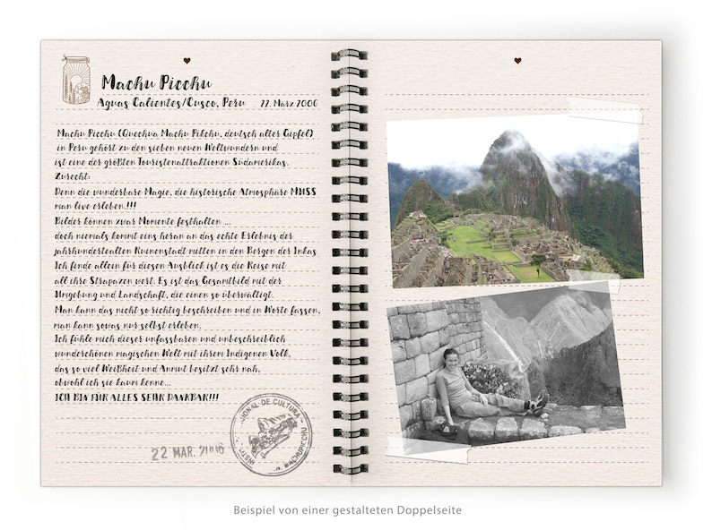 Reisetagebuch Journaling-Buch MARMELADENGLAS MOMENTE Braun Natur Kraftpapier Achtsamkeitstagebuch DankbarkeitsTagebuch Notizen Hochzeit Boho Bild 4