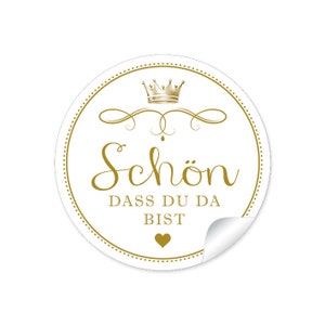 Geschenkaufkleber für ihren Kindergeburtstag 24 Sticker für Geschenke auch zur Geburt, Taufe Motiv: Krone