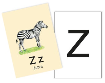1 Postkarte Z wie Zebra Ergänzungskarte zum ABC Karten Set