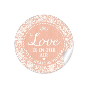 Geschenkaufkleber zur Hochzeit "Love is in the Air" Rosa 24 Sticker DIY Hochzeitsdekoration von Geschenken, Luftballons, Reis, Wunderkerzen