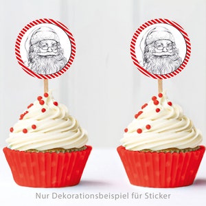 Weihnachtsaufkleber zur Weihnachtsdekoration von Geschenken, 24 Sticker Weihnachtsmann Weiß zu Weihnachten Bild 3