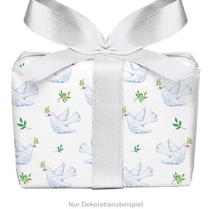 Geschenkpapier Bogen TAUBE weiß Taufe Kommunion Konfirmation Firmung 50x70 cm gedruckt auf PEFC™ zertifiziertem Papier