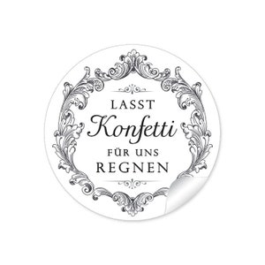Geschenkaufkleber zur Hochzeit "Konfetti"  24 Sticker Hochzeitsdekoration von Geschenken, Luftballons, Taschentücher, Wunderkerzen