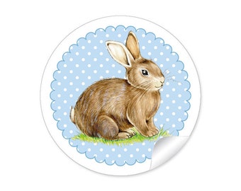 Geschenkaufkleber für Ostern 24 Sticker DIY Osterdekoration von Geschenken auch zum Geburtstag oder der Geburt Motiv: Osterhase