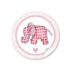 Geschenkaufkleber für ihren Kindergeburtstag 24 Sticker für Geschenke auch zur Geburt, Taufe Motiv: Elefant