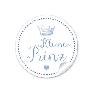Geschenkaufkleber für ihren Kindergeburtstag 24 Sticker für Geschenke auch zur Geburt, Taufe Motiv: Kleiner Prinz