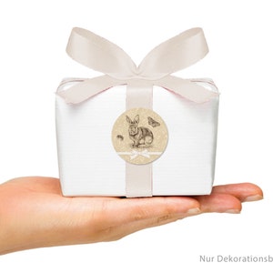 Geschenkaufkleber für Ostern 24 Sticker DIY Osterdekoration von Geschenken auch zum Geburtstag oder der Geburt Motiv: Osterhase Bild 2