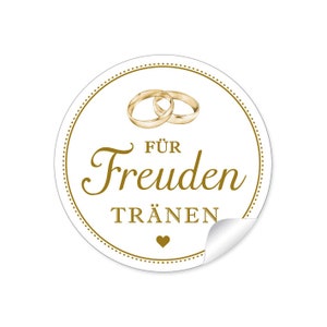 Geschenkaufkleber zur Hochzeit Für Freudentränen 24 Sticker DIY Hochzeitsdekoration von Geschenken, Taschentücher, Wunderkerzen, Reis Bild 1