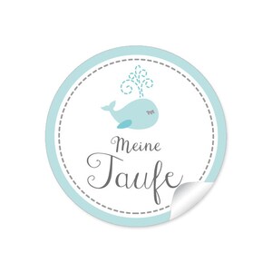Geschenkaufkleber für ihren Kindergeburtstag 24 Sticker für Geschenke auch zur Geburt, Taufe Motiv: Wal