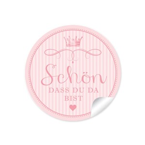 Geschenkaufkleber für ihren Kindergeburtstag 24 Sticker für Geschenke auch zur Geburt, Taufe Motiv: Krone