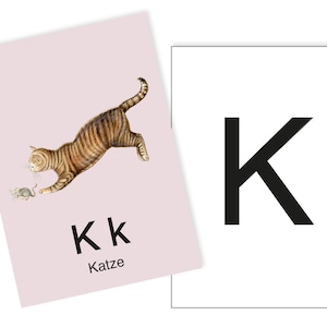 1 Postkarte K wie Katze Ergänzungskarte zum ABC Karten Set