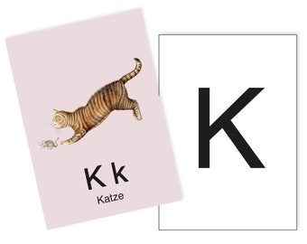 1 Postkarte K wie Katze Ergänzungskarte zum ABC Karten Set