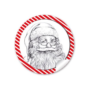 Weihnachtsaufkleber zur Weihnachtsdekoration von Geschenken, 24 Sticker Weihnachtsmann Weiß zu Weihnachten Bild 1