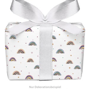 3 Bögen Geschenkpapier REGENBOGEN WEIß Geburt Taufe Kindergeburtstag 50x70 cm gedruckt auf PEFC™ zertifiziertem Papier