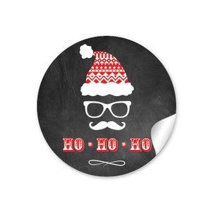 Weihnachtsaufkleber zur Weihnachtsdekoration von Geschenken, 24 Sticker HIPSTER Schwarz zu Weihnachten Bild 1