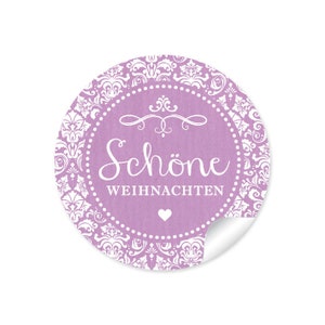 Christmas stickers for Christmas decoration of gifts, 24 stickers &quot;MERRY CHRISTMAS&quot; purple