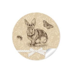 Geschenkaufkleber für Ostern 24 Sticker DIY Osterdekoration von Geschenken auch zum Geburtstag oder der Geburt Motiv: Osterhase Bild 1