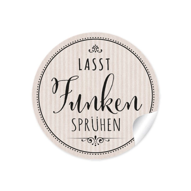 Geschenkaufkleber zur Hochzeit Lasst Funken sprühen Zweig 24 Sticker DIY Hochzeitsdekoration von Geschenken, Taschentücher, Wunderkerzen Bild 1