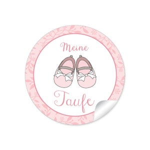 Geschenkaufkleber für ihren Kindergeburtstag 24 Sticker für Geschenke auch zur Geburt, Taufe Motiv: Babyschühchen