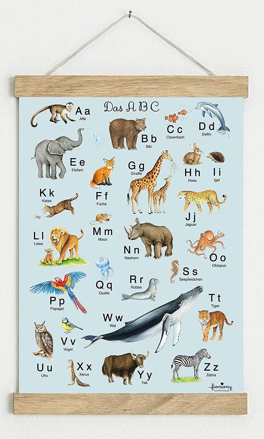 CreativeRobin ABC Tierposter DIN A3 - Lernposter Für Kinderzimmer & Kita