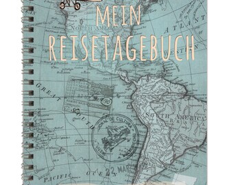 Reisetagebuch DIY Tagebuch, Fotobuch für Notizen und Fotos ihrer Reise Motiv: Flieger Blau