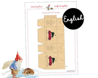 English For the gnome door: moving box Download the template CAR Christmas tree NORDPOL to print out, cut out and make yourself