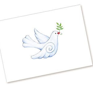 Postkarte  TAUBE Friedenstaube weiß zur Geburt Taufe Konfirmation Kommunion Firmung Hochzeit
