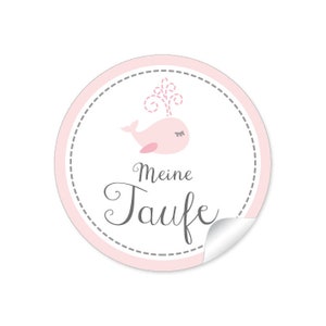 Geschenkaufkleber für ihren Kindergeburtstag 24 Sticker für Geschenke auch zur Geburt, Taufe Motiv: Wal