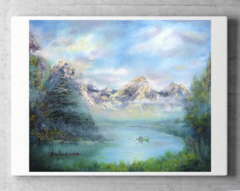 Mountains Landscape Art Print: Morning Mountainscape (Digital Download)