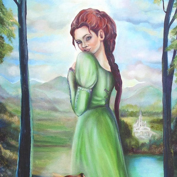 Sainte Bernadette peinture originale à l'huile sur toile, Notre-Dame de Lourdes peinture, peinture spirituelle, toile, tableau à l'huile