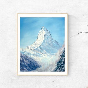 Matterhorn digital art print, Mont Cervin art print, Matterhorn wall art, Cervino Swiss Alps wall print, Digital download, Printable Poster