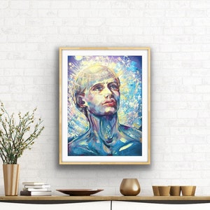 Saint Francis Of Assisi Digital Art Print Colorful Saint Portrait Digital Download St Francis Wall Art Printable Poster Living Room Decor