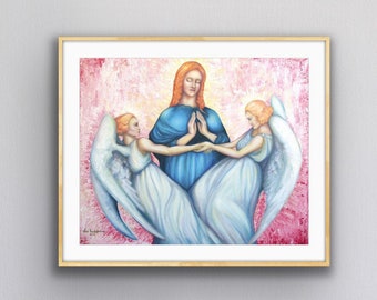 マグダラのマリアの肖像画アートプリント、聖マグダラのマリアの壁アート（デジタルプリント）