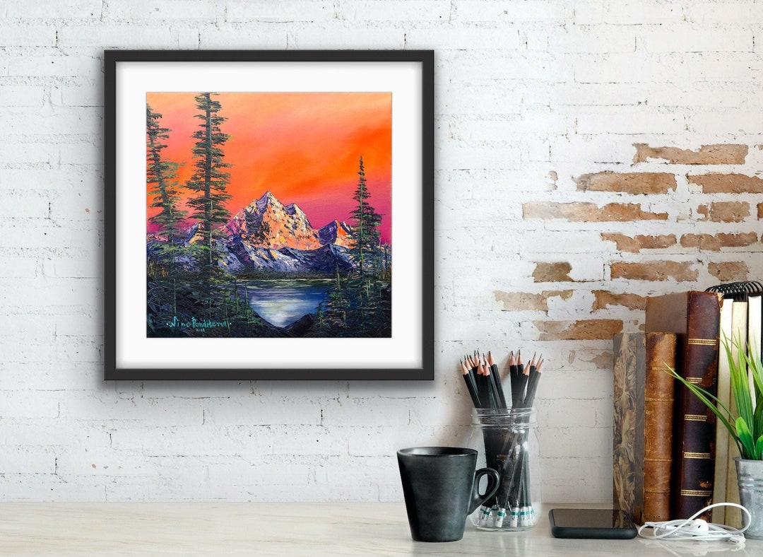 Mountains in Canada Landscape Digital Art Print Canadian Mountains Wall ...
