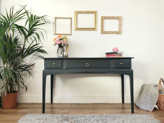 slim fit dress slacks DRESSING TABLE WITH MIRROR +STOOL- DARKGREY – HamptonandStewart main image 0