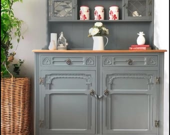 Welsh Dresser ,farmhouse, Sideboard, Oak,vintage,old Charm, Cupboard, Grey, dresser - Etsy Israel