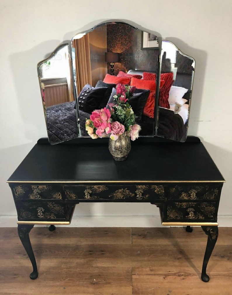 Black and Gold Dressing Table - Etsy