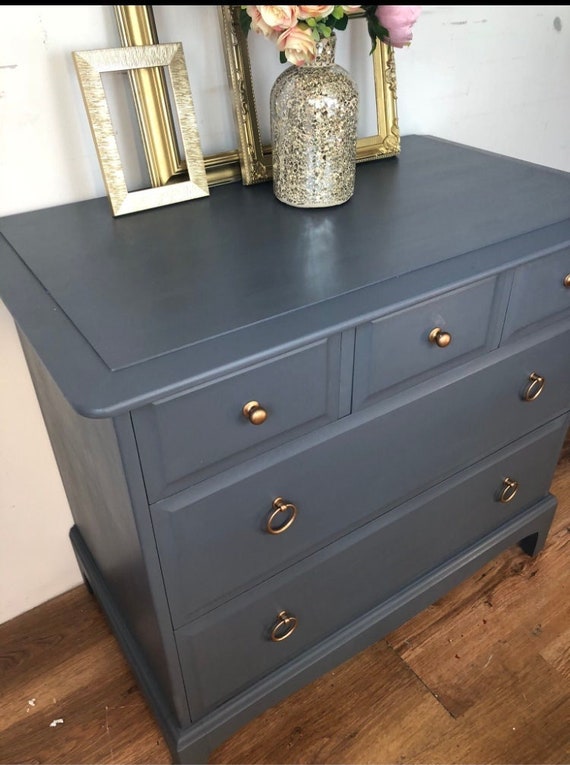blue grey dresser Frances 6 Drawer Deep Dresser Navy