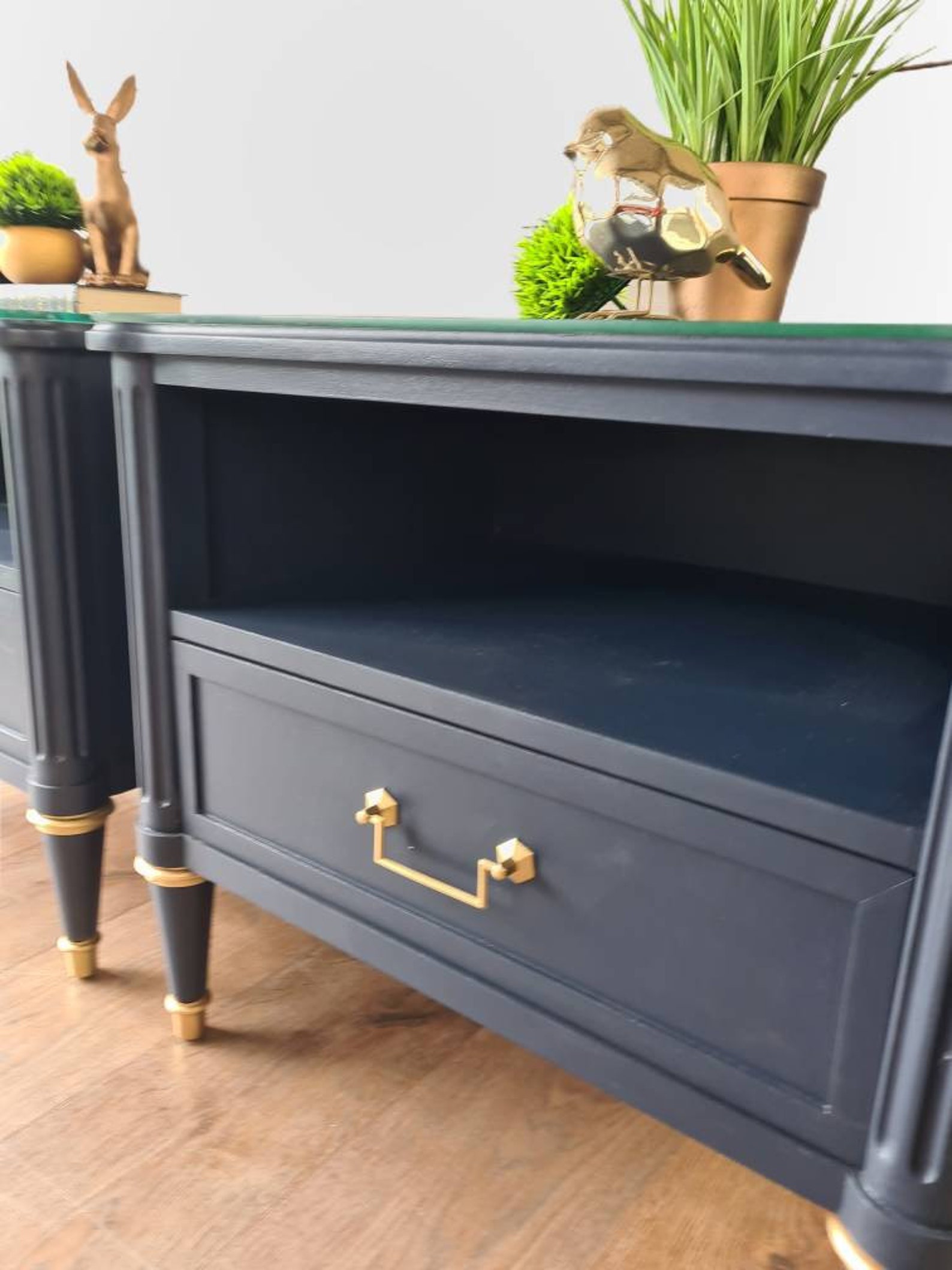 Stag navy blue bedsides bedside tables navy Etsy