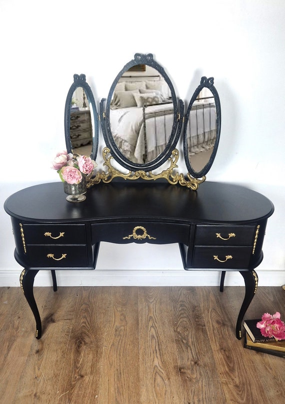 Black French Style Dressing Table - Etsy
