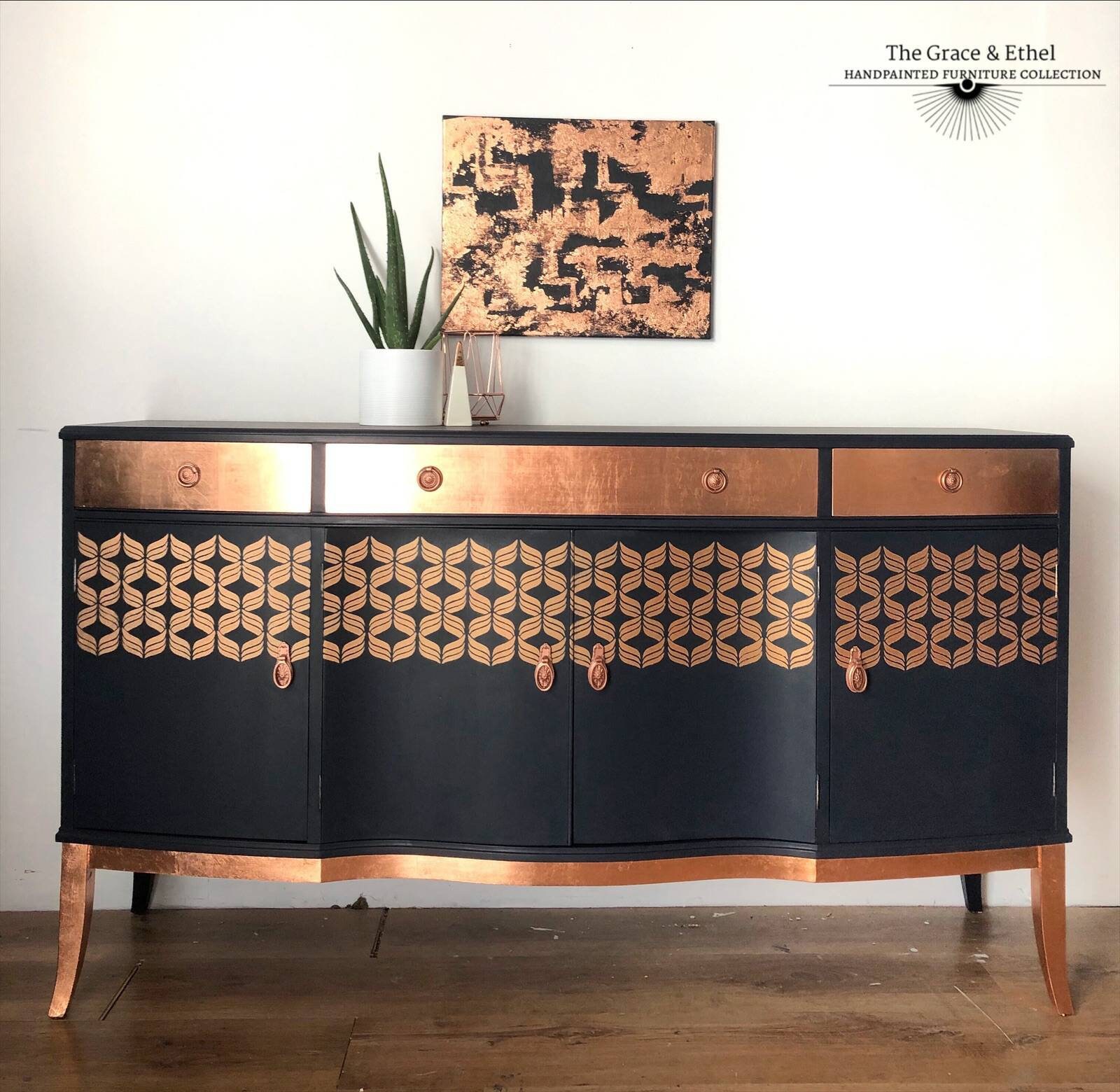 Black and 2024 copper sideboard