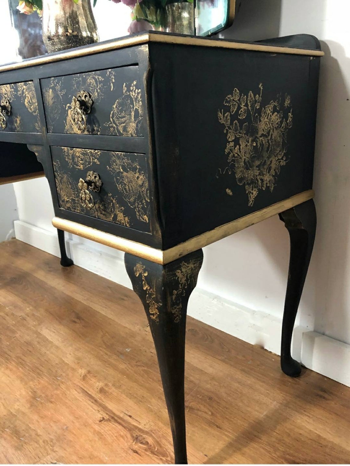 Dressing Table Black and Gold Dressing Table Bedroom Etsy