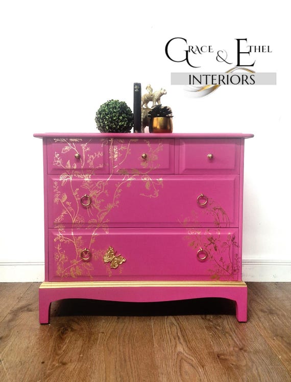 pink purple dresser LEONE Purple Chest