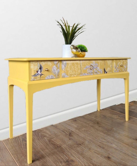 Mustard yellow console table deals