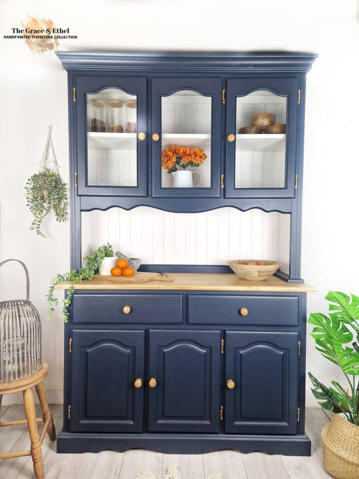 Navy Farmhouse Welsh Dresser Etsy UK