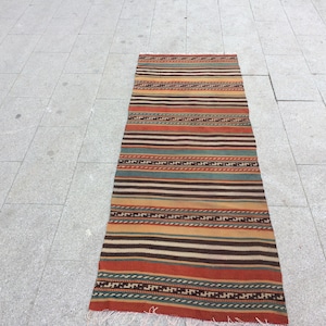 2.x.7.ft. old rug.kilim runner ,kilim,Hand made rug,Turkish kilim,Turkish rug,Vintage kilim,Rugs,Kilim,Floor rugs,Home rugs.feded kilim.
