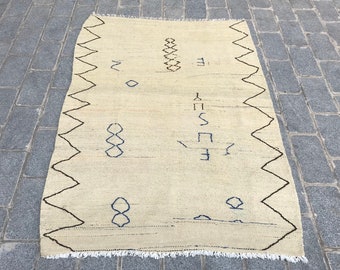 Tapete Kilim turco vintage (91 x 152 cm) - Tapete de entrada Oushak da Anatólia